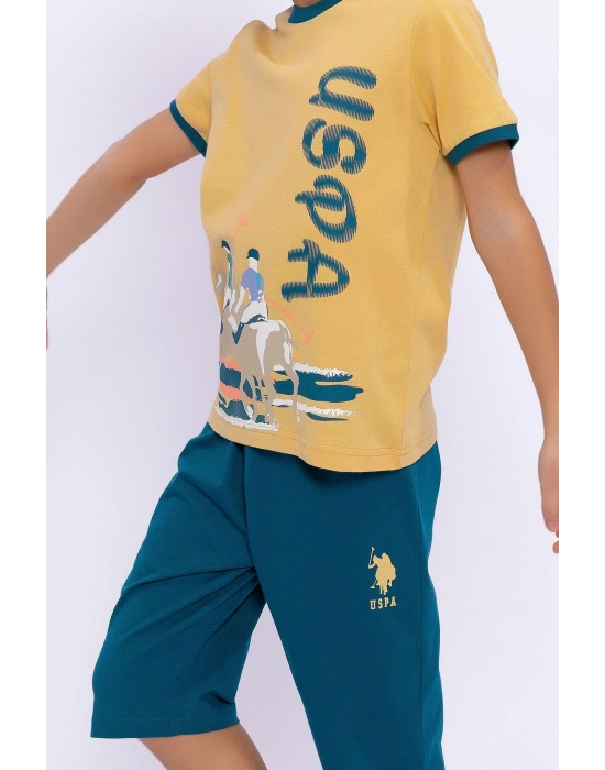 U.s. Polo Assn Zencefil Erkek Çocuk Bisiklet Yaka Kapri Takım