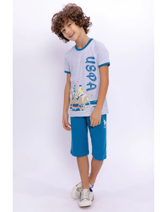 U.s. Polo Assn Karmelanj Erkek Çocuk Bisiklet Yaka Kapri Takım