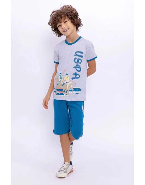 U.s. Polo Assn Karmelanj Erkek Çocuk Bisiklet Yaka Kapri Takım