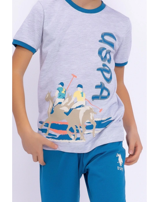 U.s. Polo Assn Karmelanj Erkek Çocuk Bisiklet Yaka Kapri Takım