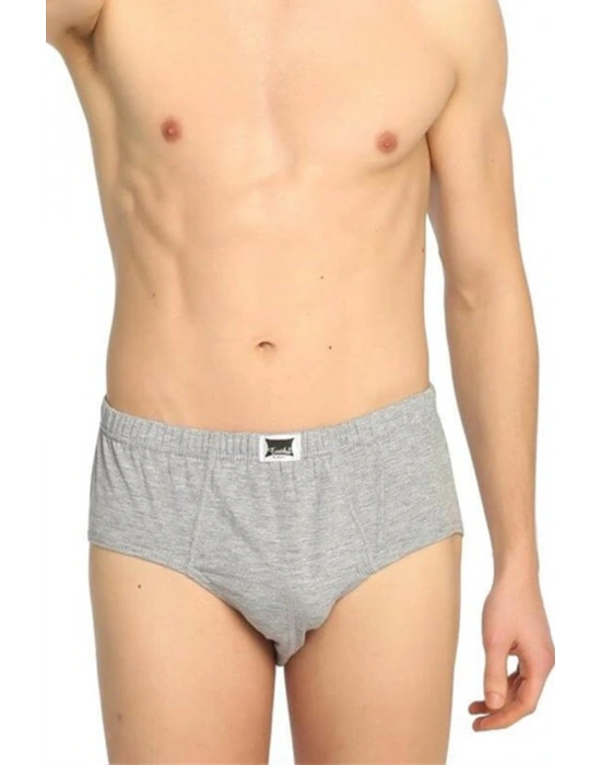 Erkek Gri 3Lü Paket Pamuklu Penye  Külot