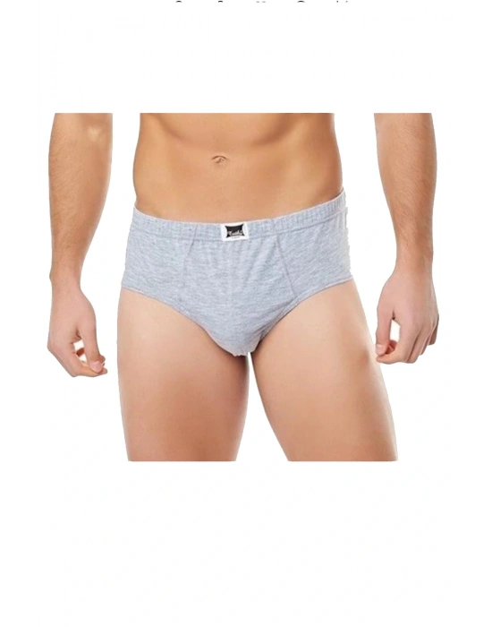 Erkek Gri 3Lü Paket Pamuklu Penye  Külot