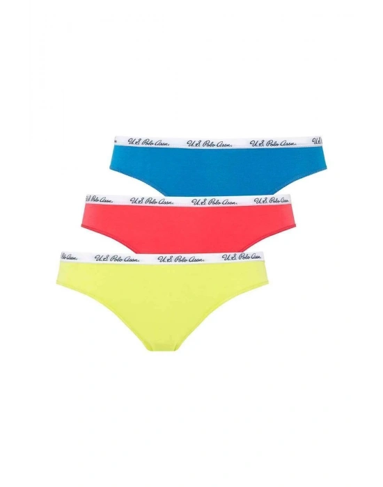 Kadın Mercan - Neon Yeşil - Turkuaz 3 Lü Brazilian Slip 66275