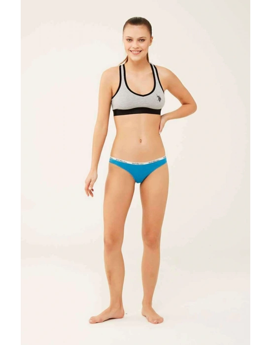 Kadın Mercan - Neon Yeşil - Turkuaz 3 Lü Brazilian Slip 66275