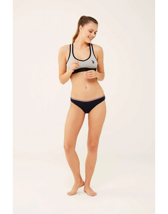 U.S. Polo Assn. Kadın Beyaz - Lacivert - Kırmızı 3 Lü Slip