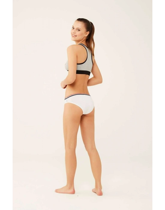 U.S. Polo Assn. Kadın Beyaz - Lacivert - Kırmızı 3 Lü Slip