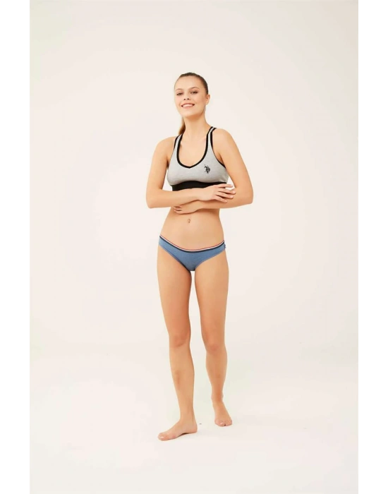 Kadın Beyaz - Mavi Melanj - Gri Melanj 3 Lü Slip 66271