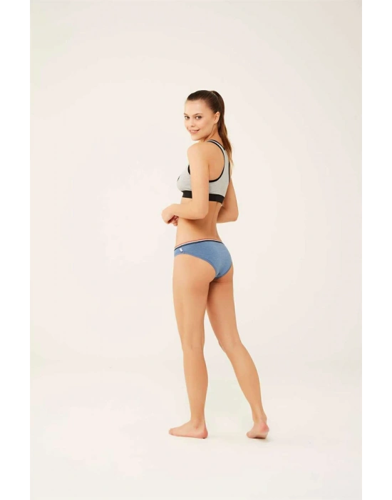 Kadın Beyaz - Mavi Melanj - Gri Melanj 3 Lü Slip 66271