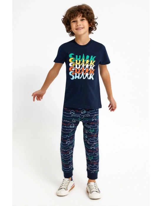 Rolypoly Shark Lacivert Erkek Çocuk Pijama Takımı