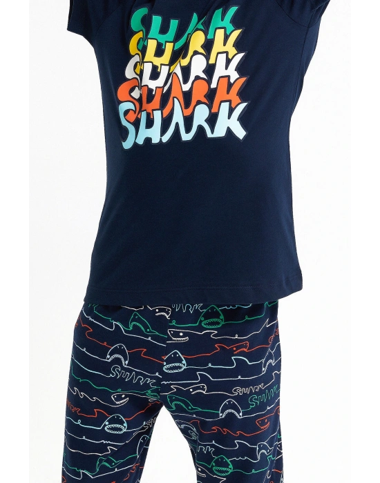 Rolypoly Shark Lacivert Erkek Çocuk Pijama Takımı