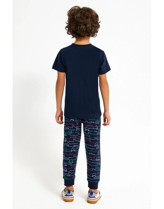 Rolypoly Shark Lacivert Erkek Çocuk Pijama Takımı