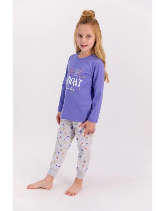 Rolypoly Shine Bright Like The Stars Indigo Kız Çocuk Pijama Takımı