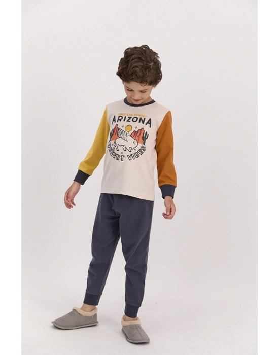 Arizona Kum Beji Erkek Çocuk Mevsimlik Pijama Takımı
