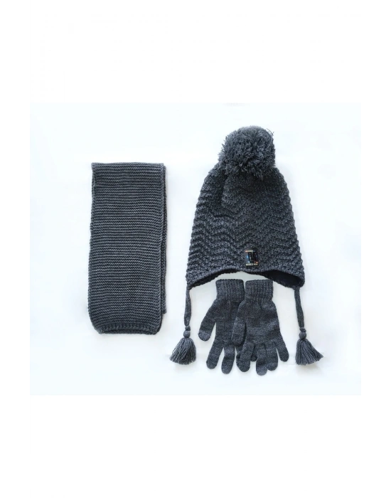 Atkı Bere Eldiven Takım 4-8 Yaş Erkek Çocuk