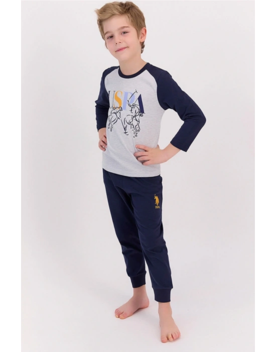 U.s. Polo Assn Karmelanj Erkek Çocuk Uzun Kol Pijama Takımı