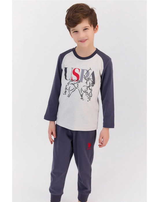 U.s. Polo Assn Bejmelanj Füme Erkek Çocuk Pijama Takımı