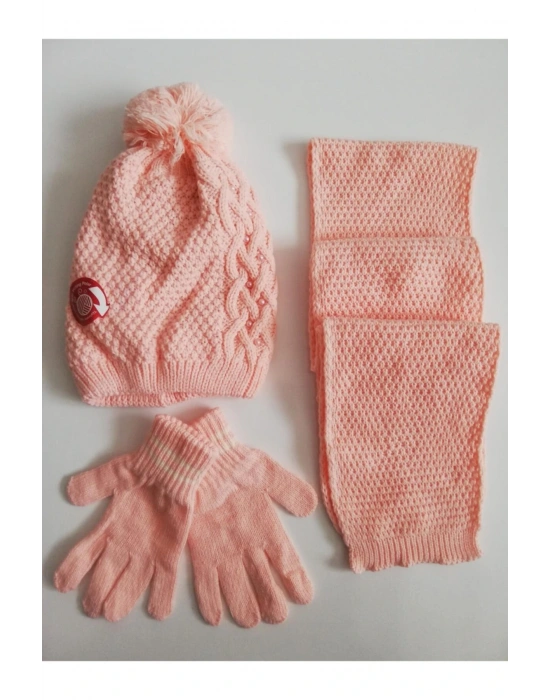 Kız Garson Atkı Bere Eldiven Üçlü Takım K2180-03