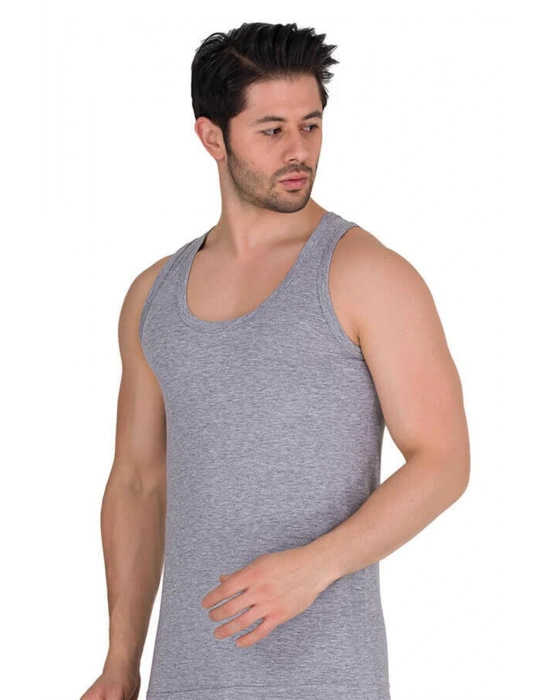 Erkek Gri Askılı Likralı Spor Atlet