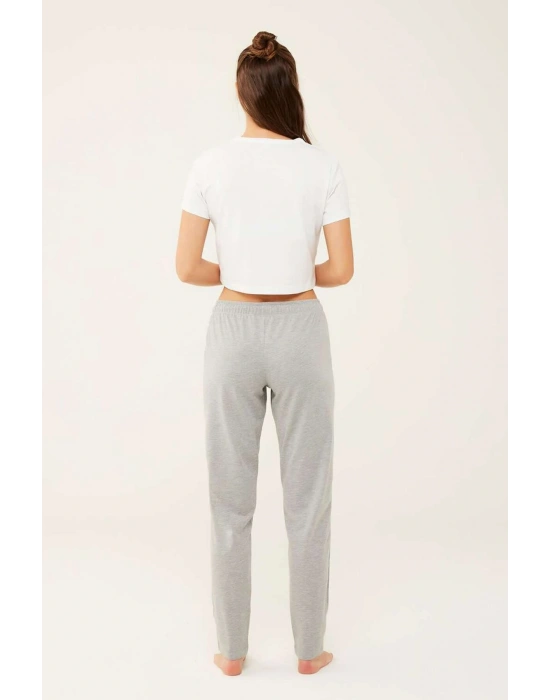 Kadın Gri Melanj Pijama Altı 16601