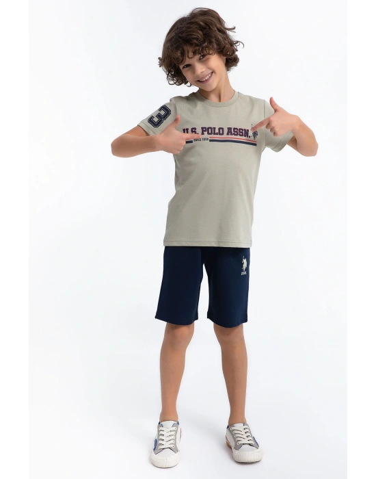 U.s. Polo Assn Classic Açık Haki Erkek Çocuk Bermuda Takım