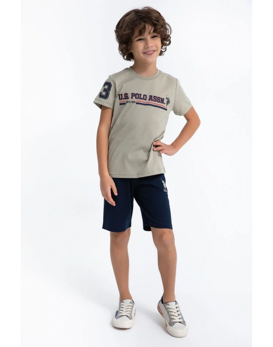 U.s. Polo Assn Classic Açık Haki Erkek Çocuk Bermuda Takım