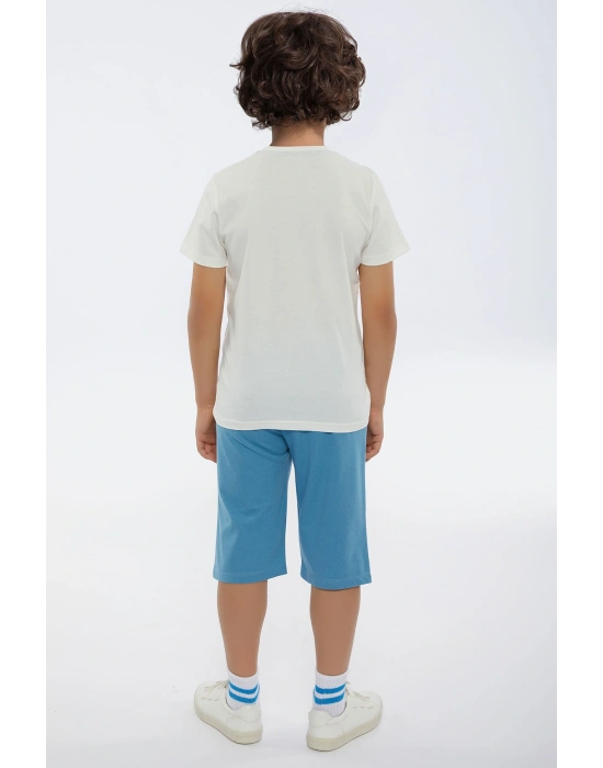 Us Polo Assn Erkek Çocuk Indigo Bisiklet Yaka Kapri Takım 1036