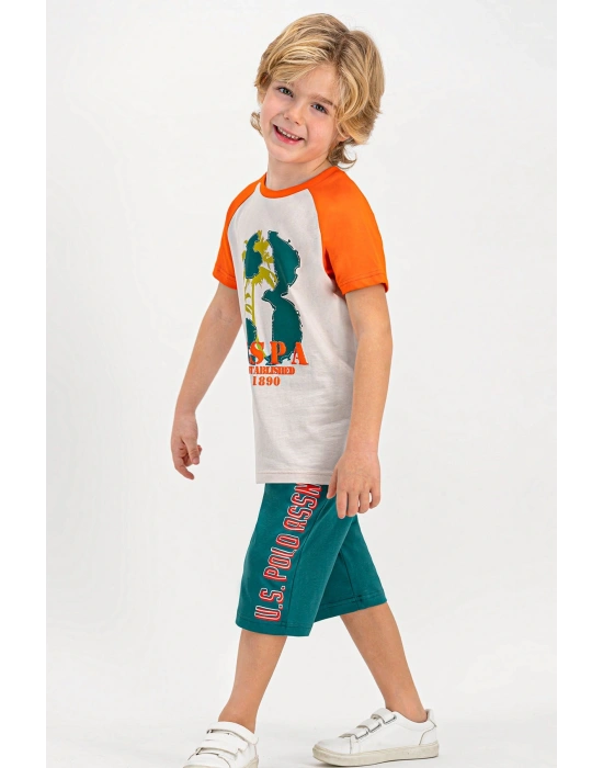 U.s. Polo Assn Lisanslı Taş Bisiklet Yaka Erkek Çocuk Kapri Takım