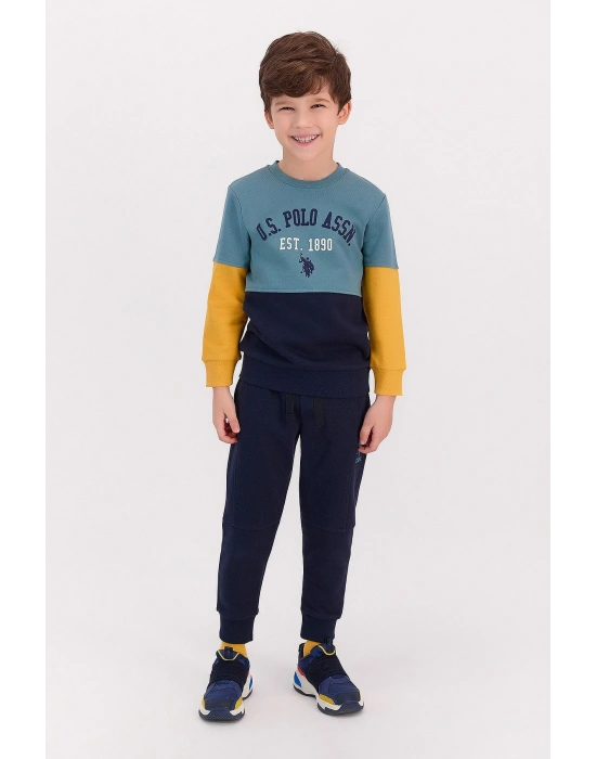 U.s. Polo Assn Petrol Mavisi Erkek Çocuk Ribanalı Eşofman Takımı