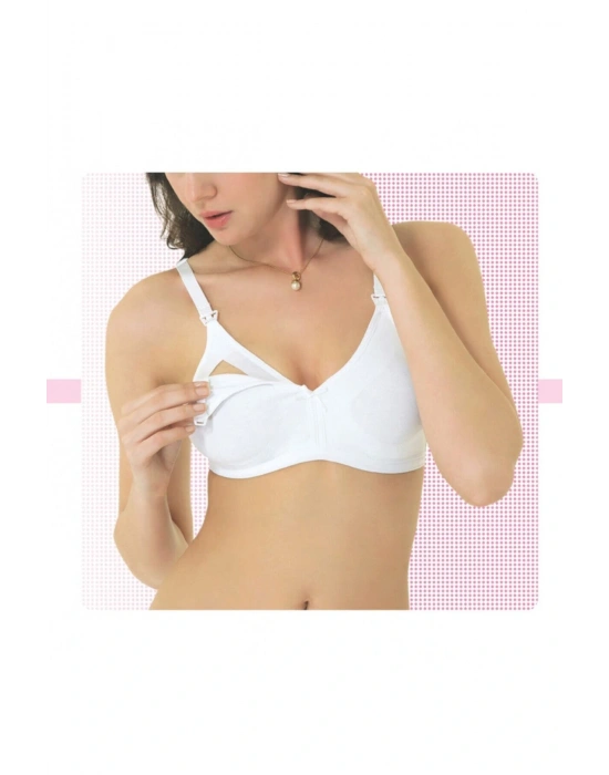 Kadın Beyaz Modal Kumaş Emzirme Sütyeni 2236