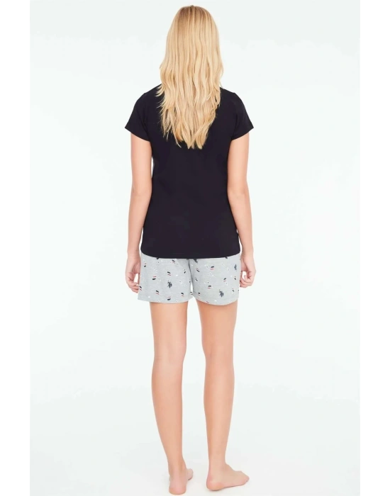 16889 Kadın Lacivert T-shirt Şort Takımı