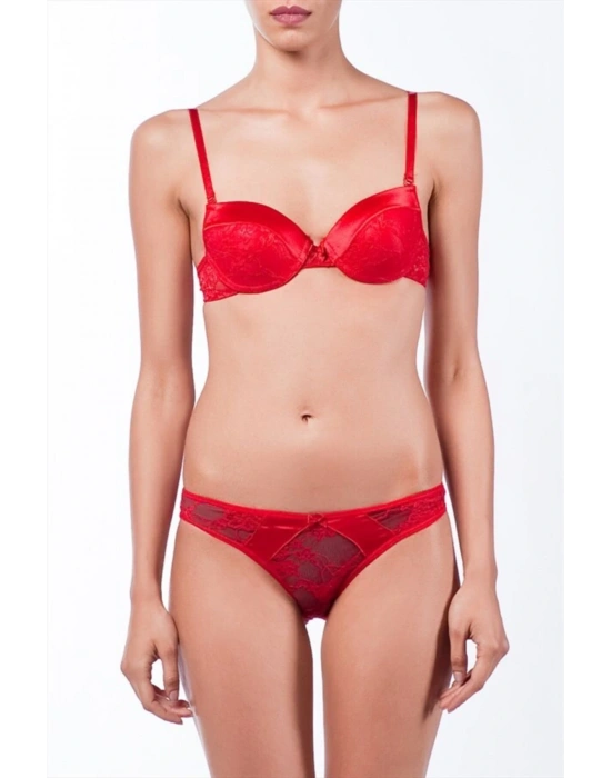 Kadın Kırmızı Desteksiz Sütyen Takım 4070