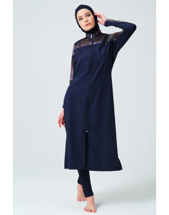 Yakut Tam Kapalı Tesettür Mayo 23512-23 Lacivert