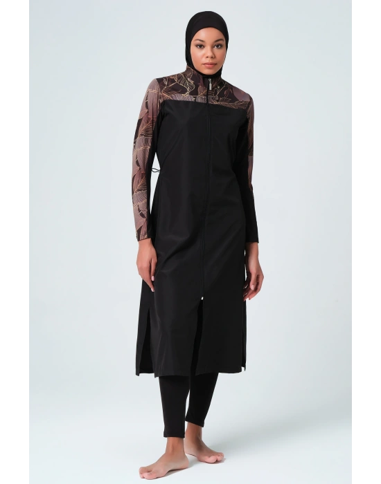 Yakut Tam Kapalı Tesettür Mayo 23512-23 Siyah