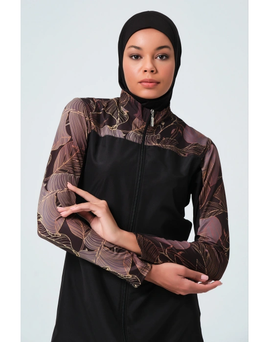 Yakut Tam Kapalı Tesettür Mayo 23512-23 Siyah