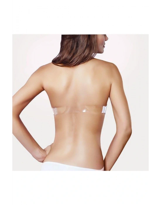 Tek Sırt Şeffaf Askılı Push-up Içi Dolu Straplez Sütyen 1505