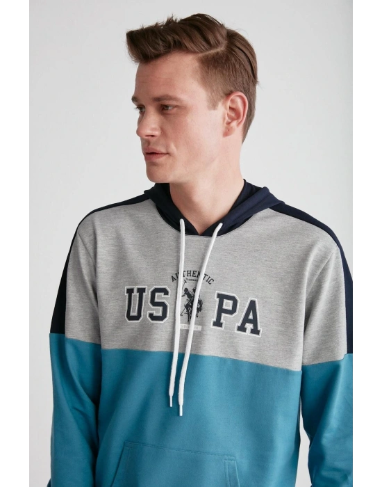 - Erkek Turkuaz Kapşonlu Pijama Takımı