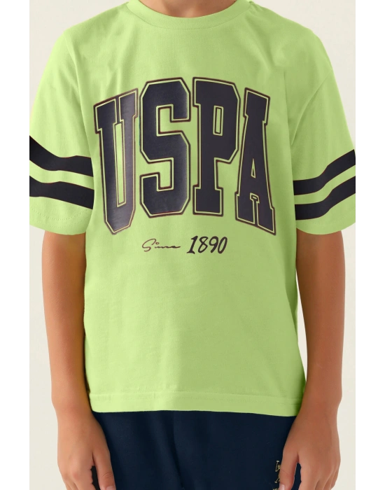 U.S. Polo Assn Lisanslı Sim Lime Erkek Çocuk Bermuda Takım