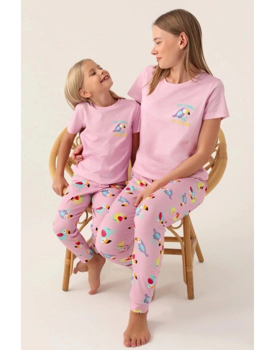 Callım Mor Kadın Kısa Kol Pijama Takımı