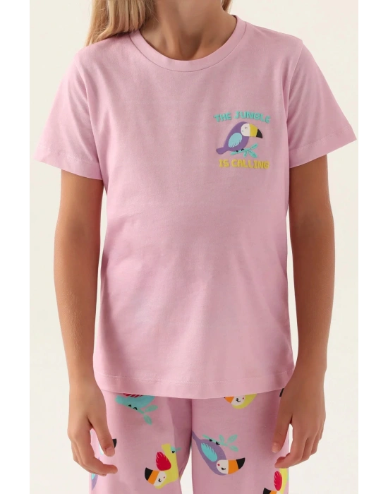 Callım Mor Kadın Kısa Kol Pijama Takımı