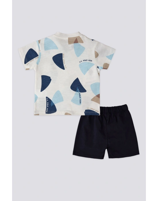 U.S. Polo Assn Lisanslı Triangle Krem Erkek Bebek Takımı