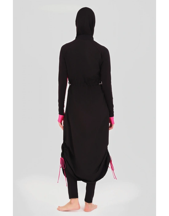 Spor Parmak Geçirmeli Uzun Tesettür Mayo