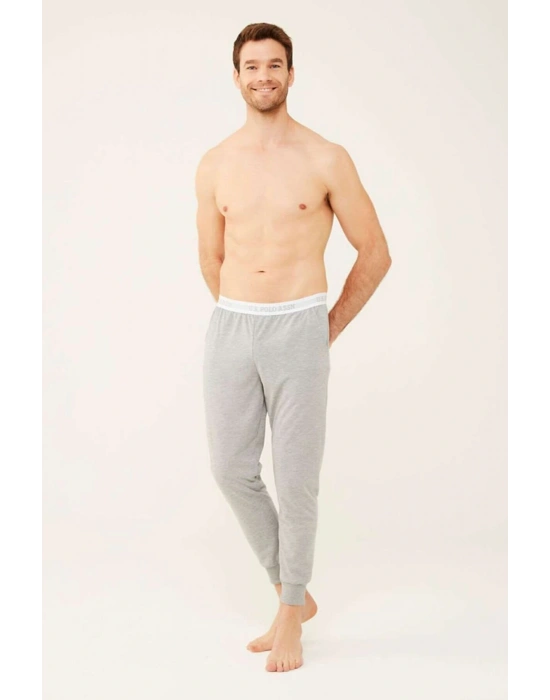 U.S. Polo Assn. Erkek Gri Melanj Ince Pamuklu Pijama Altı 18470