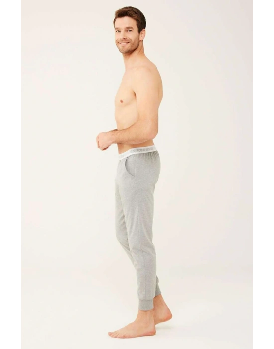 U.S. Polo Assn. Erkek Gri Melanj Ince Pamuklu Pijama Altı 18470