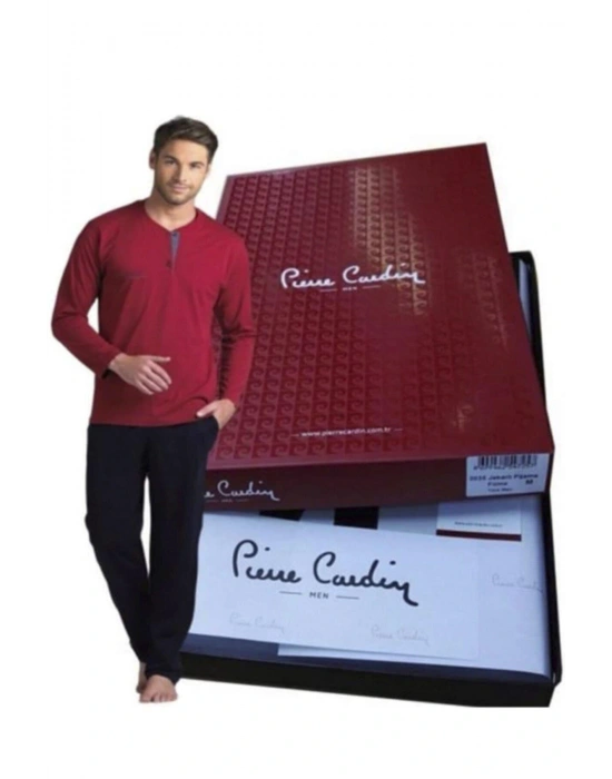 5370 Pijama Şort 3 Lü Damat Çeyiz Seti - Bordo