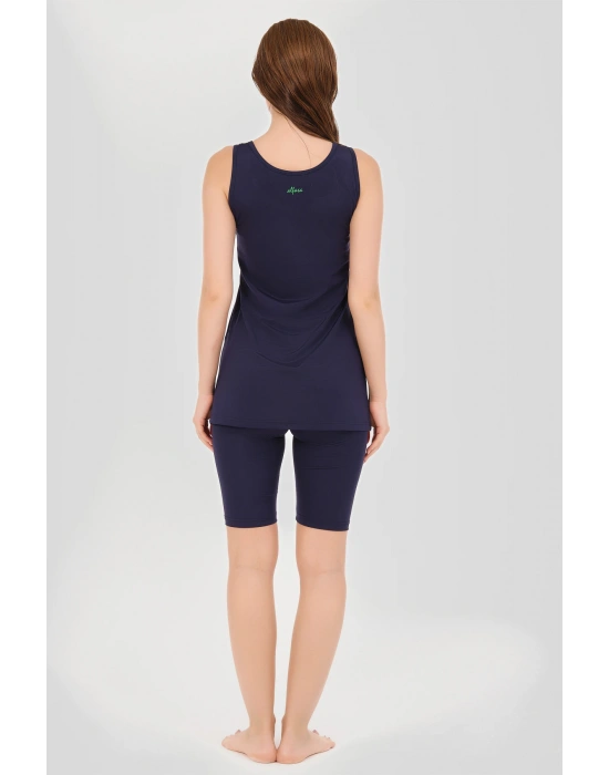 Spor Biye Detaylı Askılı Yarı Kapalı Mayo