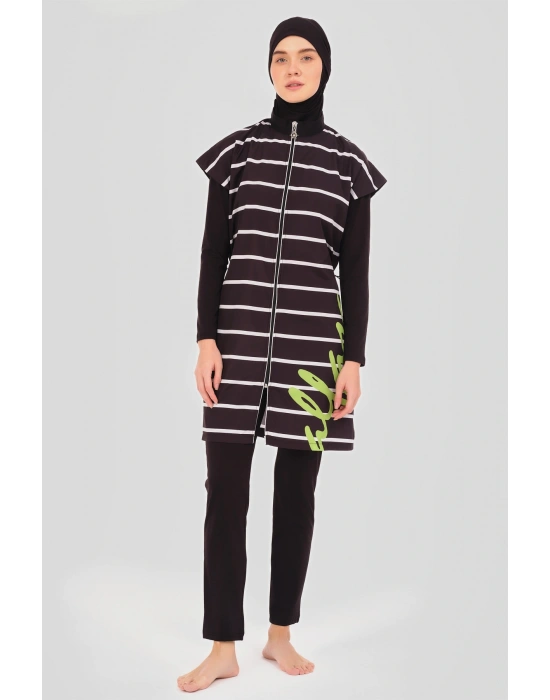 Dümen Çizgili Tesettür Mayo