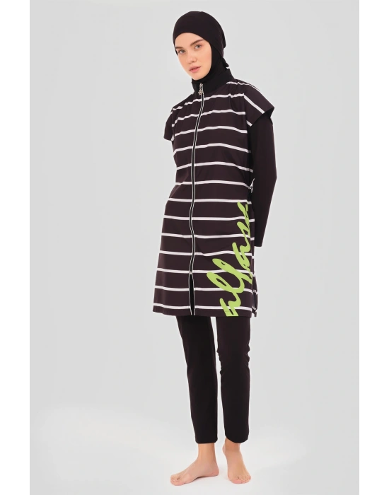 Dümen Çizgili Tesettür Mayo