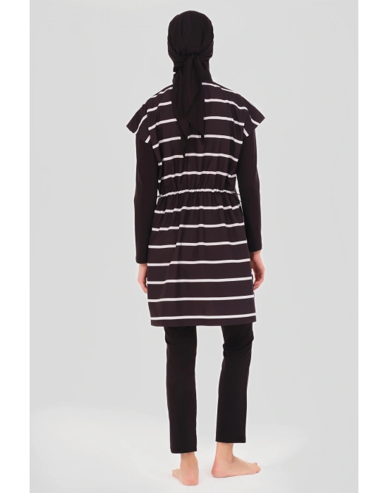 Dümen Çizgili Tesettür Mayo