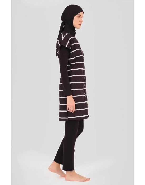 Dümen Çizgili Tesettür Mayo