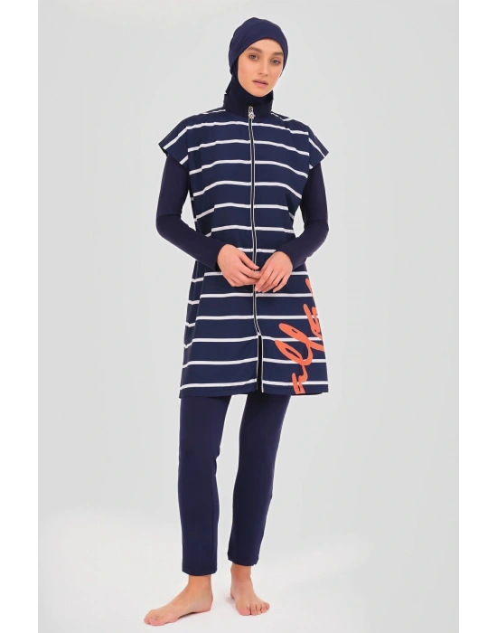 Dümen Çizgili Tesettür Mayo